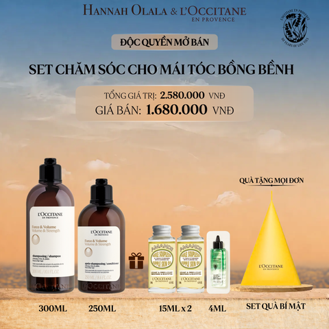  SET CHĂM SÓC CHO MÁI TÓC BỒNG BỀNH L'OCCITANE VOLUME & STRENGTH 