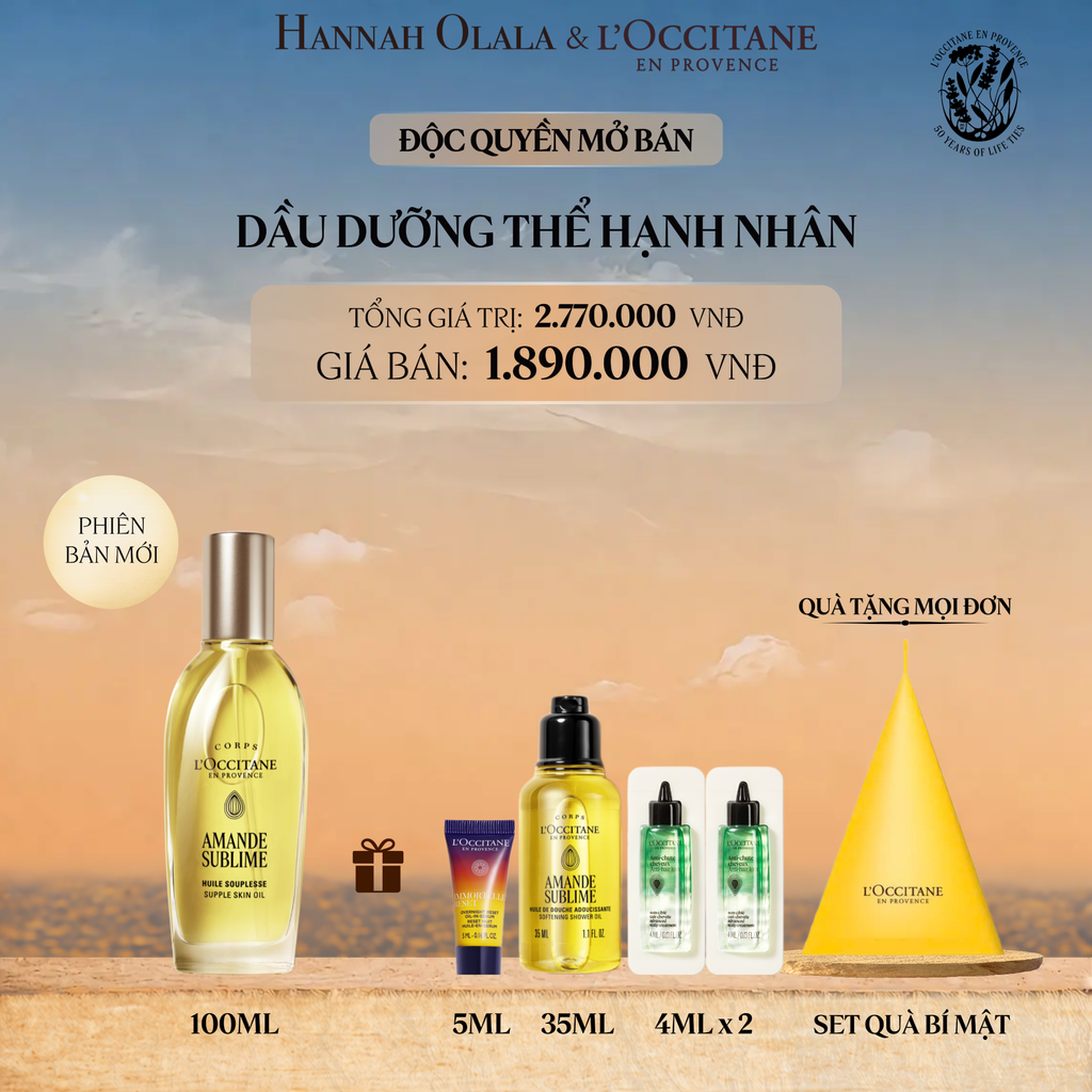  MỚI - DẦU DƯỠNG THỂ HẠNH NHÂN L'OCCITANE 100ML 