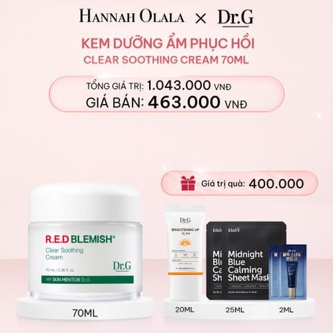  E944_DEAL 1: KEM DƯỠNG ẨM PHỤC HỒI DR.G CLEAR SOOTHING CREAM 70ML TẶNG KÈM 1 KEM CHỐNG NẮNG BRIGHTENING UP SUN+ 20ML 