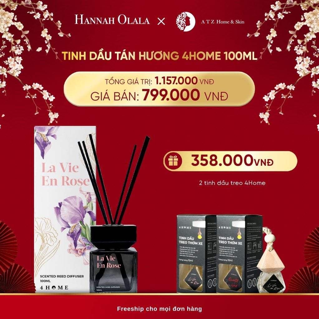  A204_DEAL 1: MUA TINH DẦU TÁN HƯƠNG 4HOME 100ML (MỚI) 