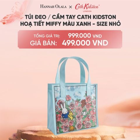  DEAL 10: TÚI ĐEO / CẦM TAY COTTON PHỦ LỚP PVC CHỐNG THẤM NƯỚC CATH KIDSTON  PHONG CÁCH VINTAGE & ANH QUỐC - SIZE NHỎ 
