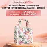  DEAL 10: TÚI ĐEO / CẦM TAY COTTON PHỦ LỚP PVC CHỐNG THẤM NƯỚC CATH KIDSTON  PHONG CÁCH VINTAGE & ANH QUỐC - SIZE NHỎ 