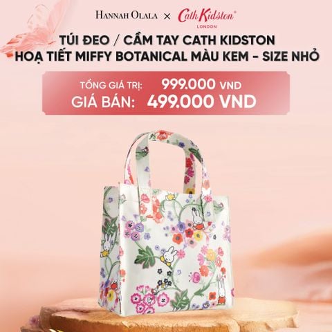  DEAL 10: TÚI ĐEO / CẦM TAY COTTON PHỦ LỚP PVC CHỐNG THẤM NƯỚC CATH KIDSTON  PHONG CÁCH VINTAGE & ANH QUỐC - SIZE NHỎ 