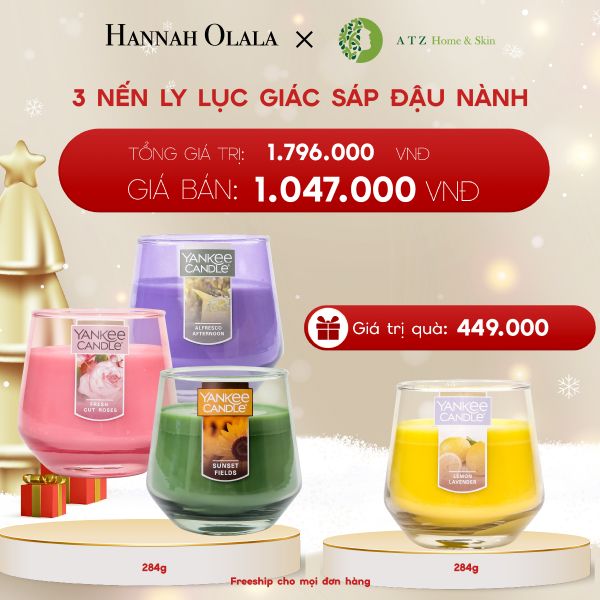  A1031_DEAL 10: MUA 3 NẾN LY LỤC GIÁC SÁP ĐẬU NÀNH YANKEE CANDLE 284G GIÁ GIẢM CÒN 1.047.000Đ 
TẶNG 1 NẾN LY LỤC GIÁC SÁP ĐẬU NÀNH YANKEE CANDLE TRỊ GIÁ 449.000Đ 