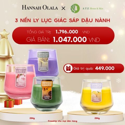  DEAL 10: MUA 3 NẾN LY LỤC GIÁC SÁP ĐẬU NÀNH YANKEE CANDLE 284G GIÁ GIẢM CÒN 1.047.000Đ 
TẶNG 1 NẾN LY LỤC GIÁC SÁP ĐẬU NÀNH YANKEE CANDLE TRỊ GIÁ 449.000Đ 