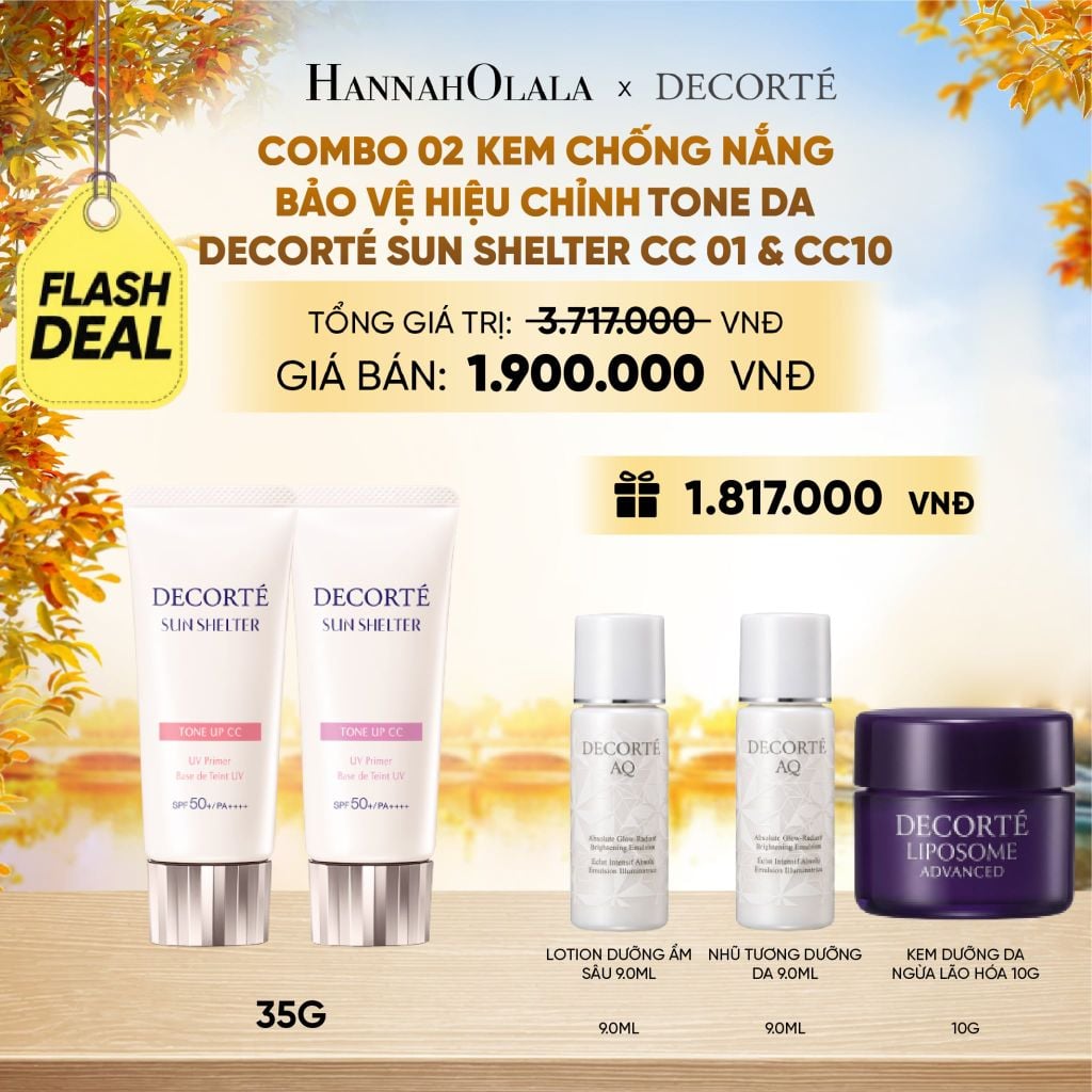  COMBO 02 KEM CHỐNG NẮNG BẢO VỆ DA DECORTÉ SUN SHELTER - E1124 