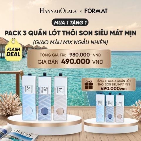  MUA 1 TẶNG 1 PACK 3 QUẦN LÓT NỮ THỎI SON FORMAT PREMIUM - NHIỀU MÀU - 10000102_D006 