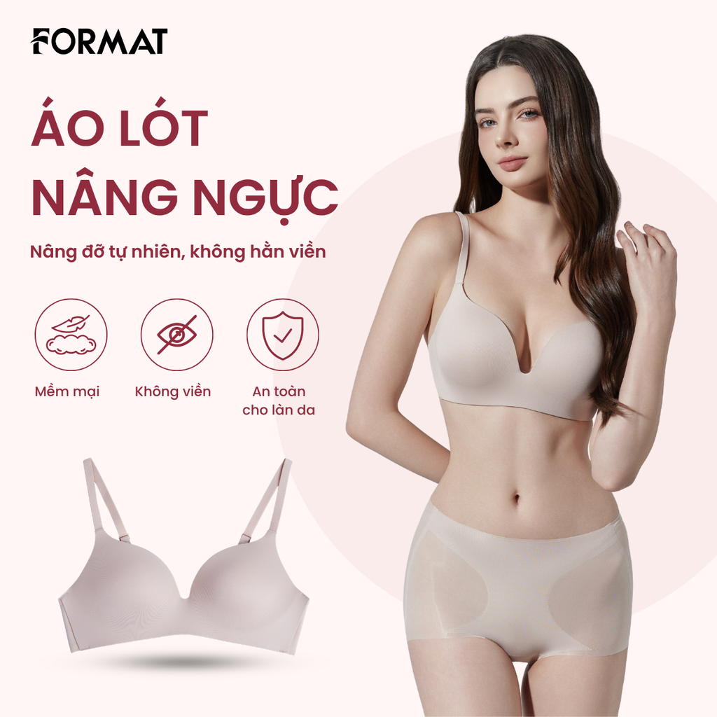  NỮ/ ÁO LÓT FORMAT CAO CẤP KHÔNG GỌNG CUP 3/4 NÂNG ĐỠ VÒNG 1 TỰ NHIÊN - 10001906 - DEAL 3 - E935 