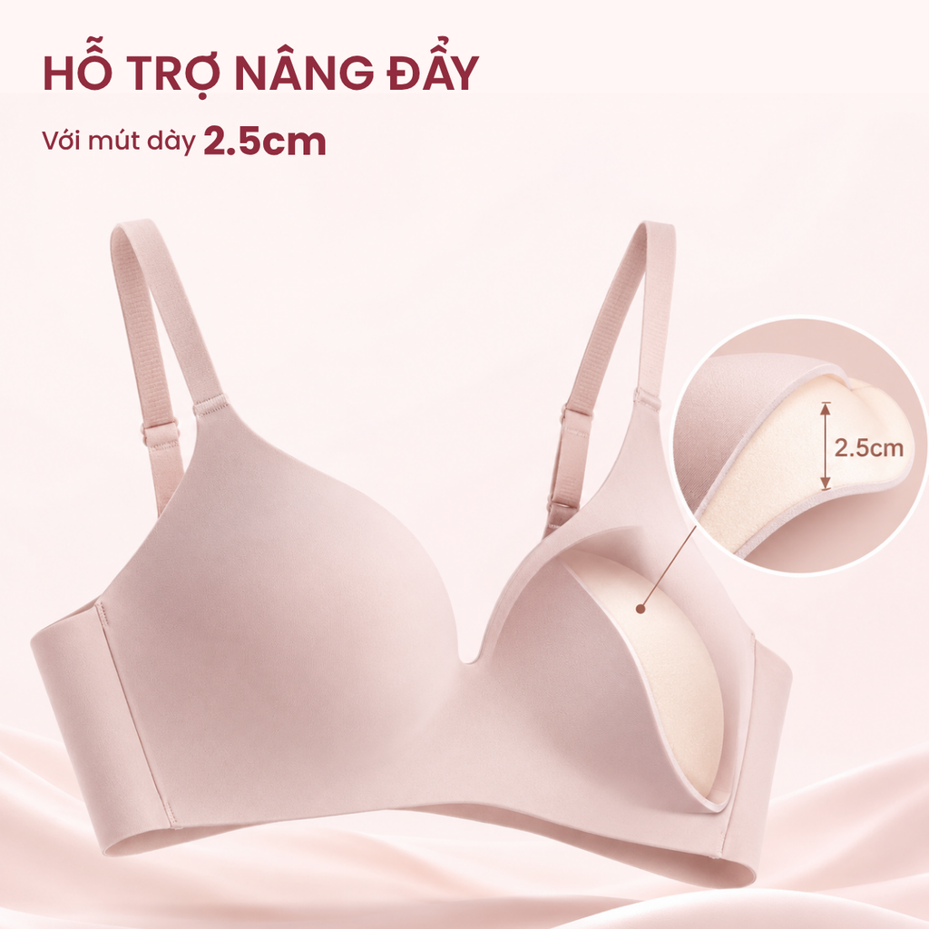  NỮ/ ÁO LÓT FORMAT CAO CẤP KHÔNG GỌNG CUP 3/4 NÂNG ĐỠ VÒNG 1 TỰ NHIÊN - 10001906 - DEAL 3 - E935 