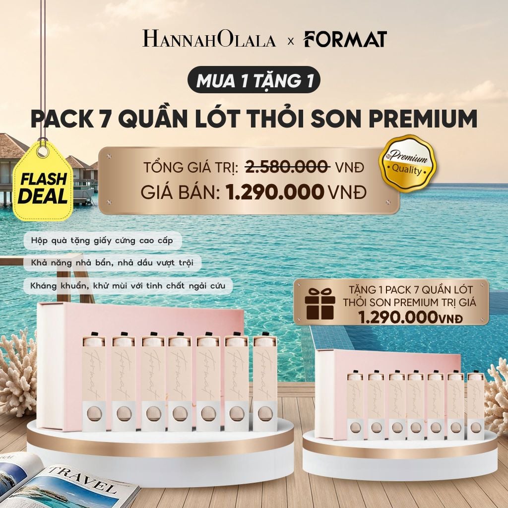  MUA 1 TẶNG 1 PACK 7 QUẦN LÓT NỮ THỎI SON FORMAT PREMIUM - MÀU BE - 10006524 -SỐ LƯỢNG GIỚI HẠN_D005 