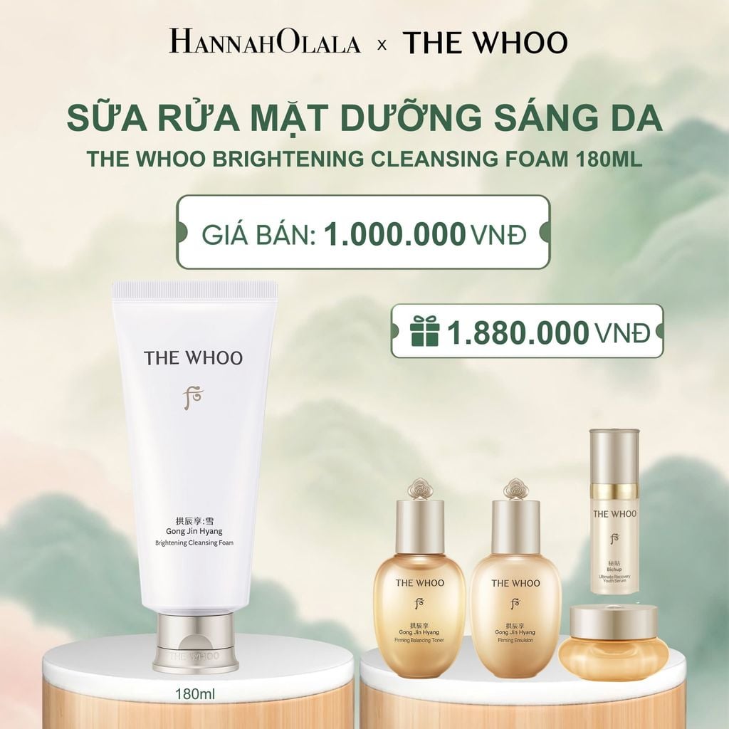  SỮA RỬA MẶT DƯỠNG SÁNG DA THE WHOO GONGJINHYANG BRIGHTENING CLEANSING FOAM 180ML - A309 