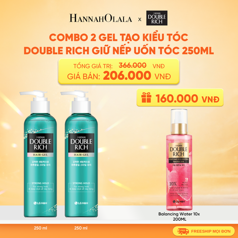  COMBO 2 GEL TẠO KIỂU TÓC DOUBLE RICH GIỮ NẾP UỐN TÓC 250ML 