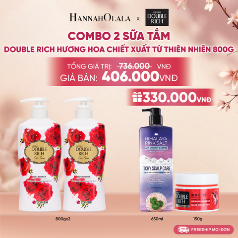  COMBO 2 SỮA TẮM DOUBLE RICH HƯƠNG HOA CHIẾT XUẤT TỪ THIÊN NHIÊN 800ML 