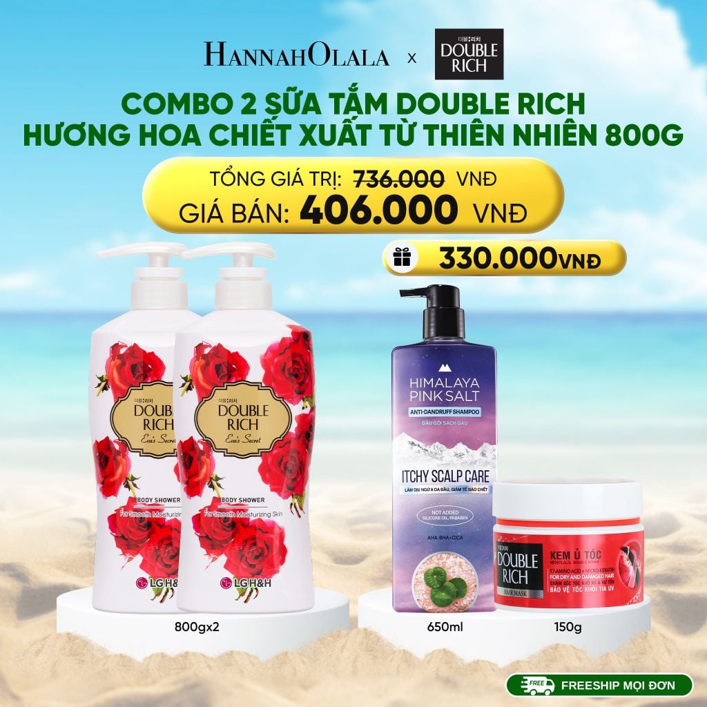  DEAL 7: COMBO 2 SỮA TẮM DOUBLE RICH HƯƠNG HOA CHIẾT XUẤT TỪ THIÊN NHIÊN 800ML 