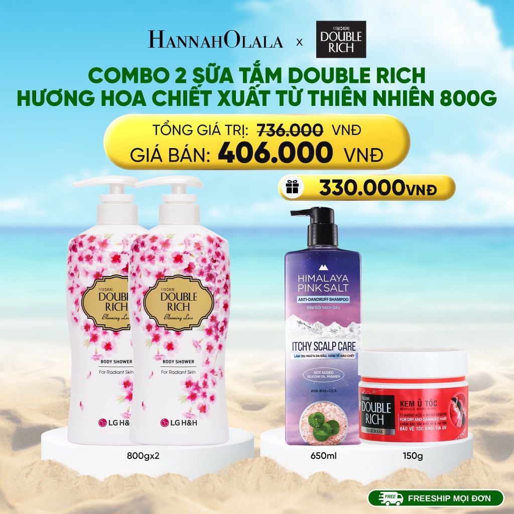  DEAL 7: COMBO 2 SỮA TẮM DOUBLE RICH HƯƠNG HOA CHIẾT XUẤT TỪ THIÊN NHIÊN 800ML 