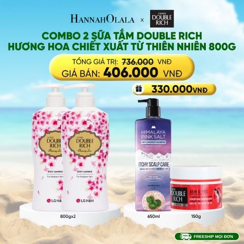  DEAL 7: COMBO 2 SỮA TẮM DOUBLE RICH HƯƠNG HOA CHIẾT XUẤT TỪ THIÊN NHIÊN 800ML 