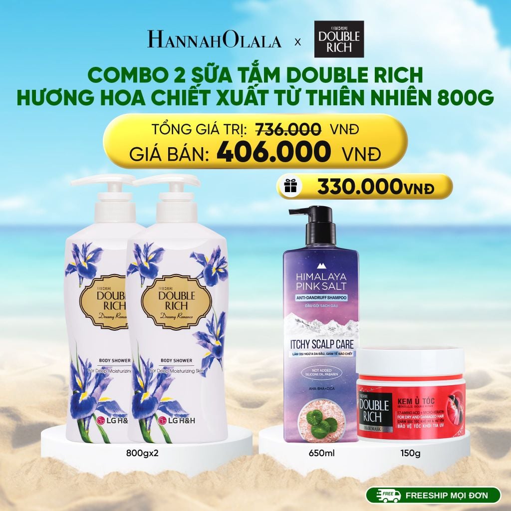  DEAL 7: COMBO 2 SỮA TẮM DOUBLE RICH HƯƠNG HOA CHIẾT XUẤT TỪ THIÊN NHIÊN 800ML 