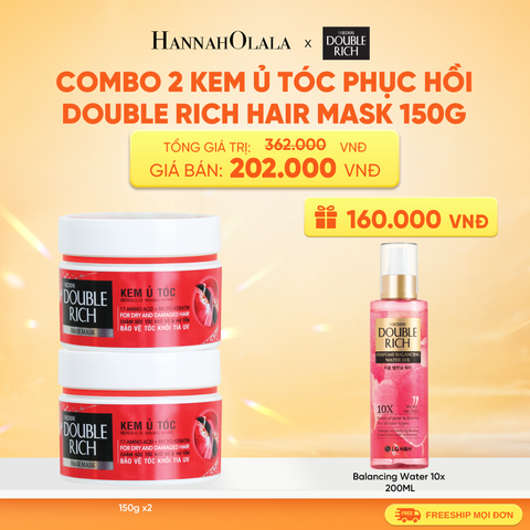  COMBO 2 KEM Ủ TÓC PHỤC HỒI & KHOẺ MƯỢT DOUBLE RICH HAIR MASK 150ML 