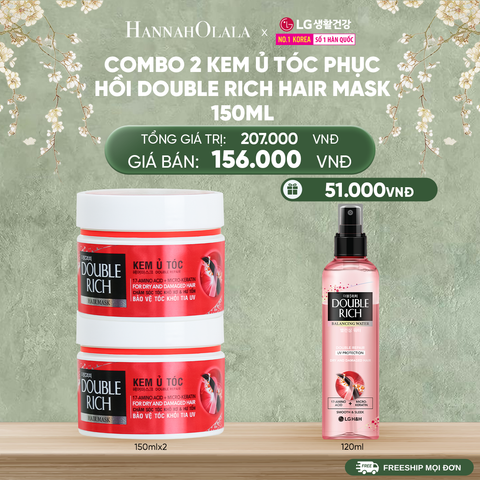  DEAL 25_A: COMBO 2 KEM Ủ TÓC PHỤC HỒI DOUBLE RICH HAIR MASK 150ML 