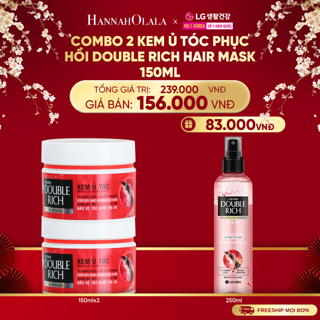  A1359_DEAL 25_A: COMBO 2 KEM Ủ TÓC PHỤC HỒI DOUBLE RICH HAIR MASK 150ML 