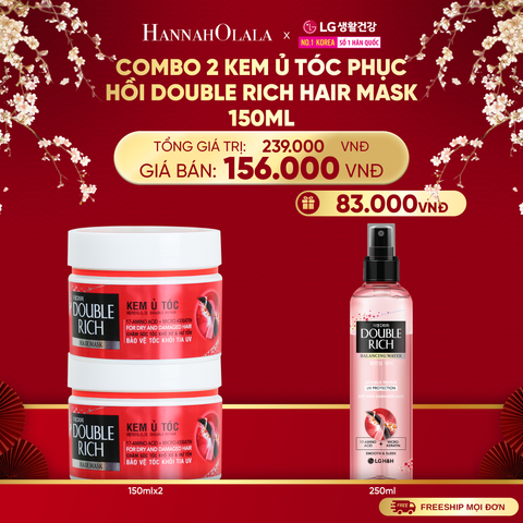  A1359_DEAL 25_A: COMBO 2 KEM Ủ TÓC PHỤC HỒI DOUBLE RICH HAIR MASK 150ML 