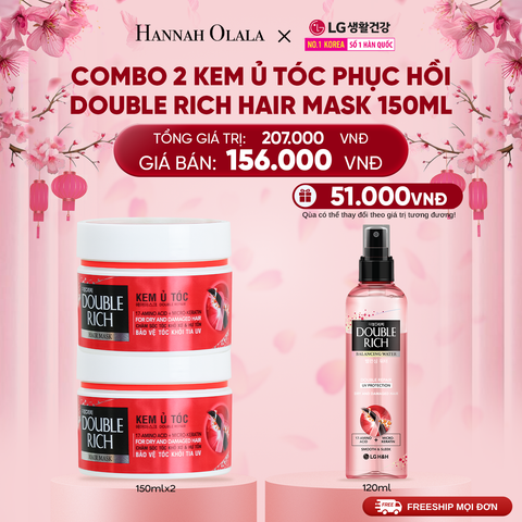  DEAL 25: COMBO 2 KEM Ủ TÓC PHỤC HỒI DOUBLE RICH HAIR MASK 150ML 