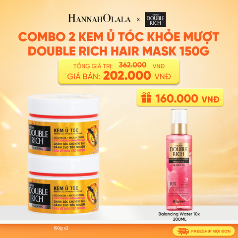  COMBO 2 KEM Ủ TÓC PHỤC HỒI & KHOẺ MƯỢT DOUBLE RICH HAIR MASK 150ML 