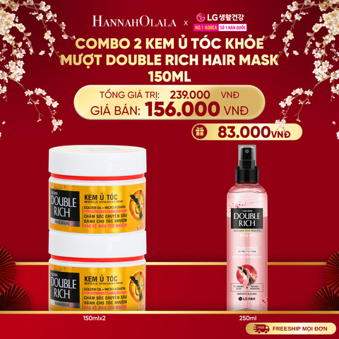  A1360_DEAL 25_B: COMBO 2 KEM Ủ TÓC KHỎE MƯỢT DOUBLE RICH HAIR MASK 150ML 