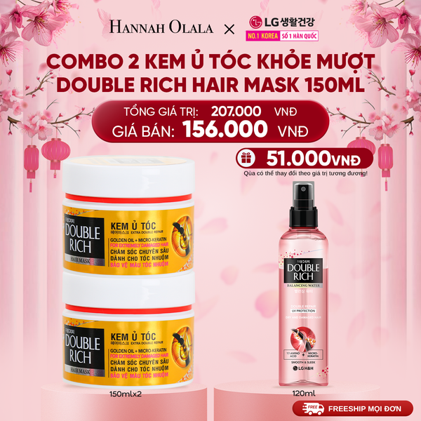  DEAL 25: COMBO 2 KEM Ủ TÓC PHỤC HỒI DOUBLE RICH HAIR MASK 150ML 