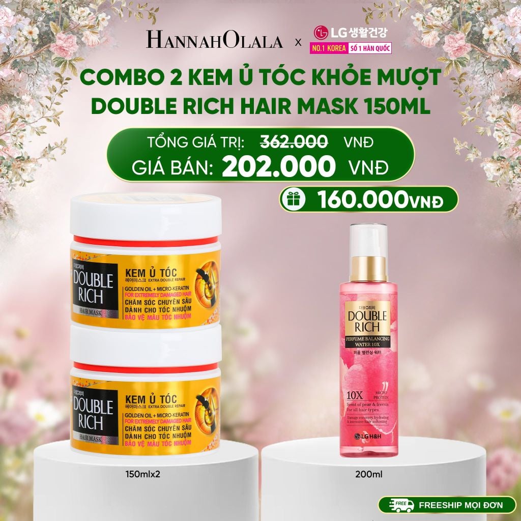  DEAL 10: COMBO 2 KEM Ủ TÓC KHỎE MƯỢT DOUBLE RICH HAIR MASK 150ML 