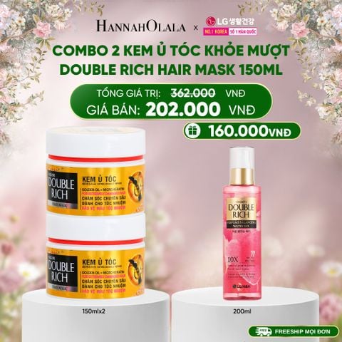  DEAL 10: COMBO 2 KEM Ủ TÓC KHỎE MƯỢT DOUBLE RICH HAIR MASK 150ML 