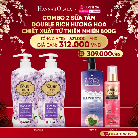  A1351_DEAL22: COMBO 2 SỮA TẮM DOUBLE RICH HƯƠNG HOA CHIẾT XUẤT TỪ THIÊN NHIÊN 800ML 