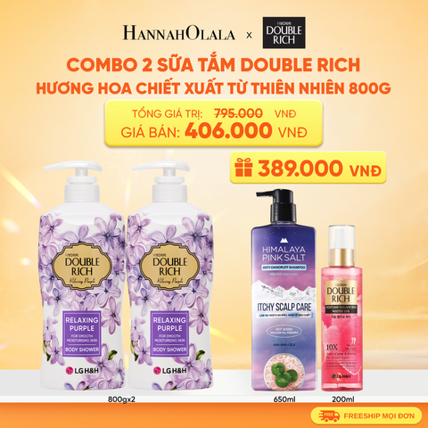  COMBO 2 SỮA TẮM DOUBLE RICH HƯƠNG HOA CHIẾT XUẤT TỪ THIÊN NHIÊN 800ML 