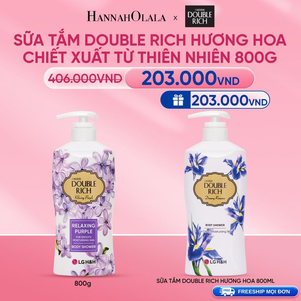  DEAL 06: SỮA TẮM DOUBLE RICH HƯƠNG HOA CHIẾT XUẤT TỪ THIÊN NHIÊN 800ML 