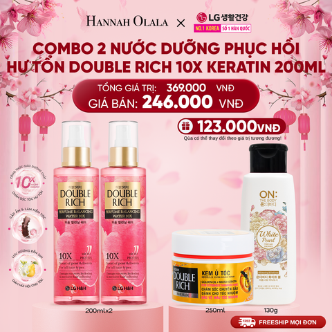  DEAL 26: COMBO 2 NƯỚC DƯỠNG PHỤC HỒI HƯ TỔN DOUBLE RICH 10X KERATIN 200ML 