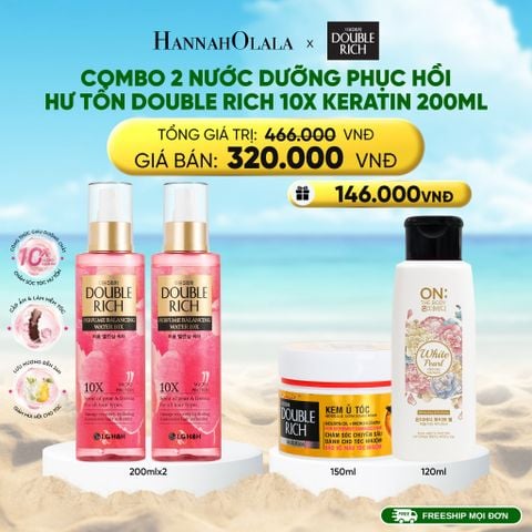  DEAL 24: COMBO 2 NƯỚC DƯỠNG PHỤC HỒI HƯ TỔN DOUBLE RICH 10X KERATIN 200ML 