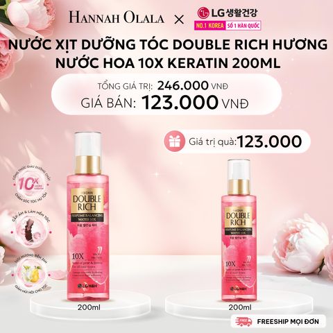  E1038: DEAL 13: NƯỚC XỊT DƯỠNG TÓC DOUBLE RICH HƯƠNG NƯỚC HOA 10X KERATIN 200ML 