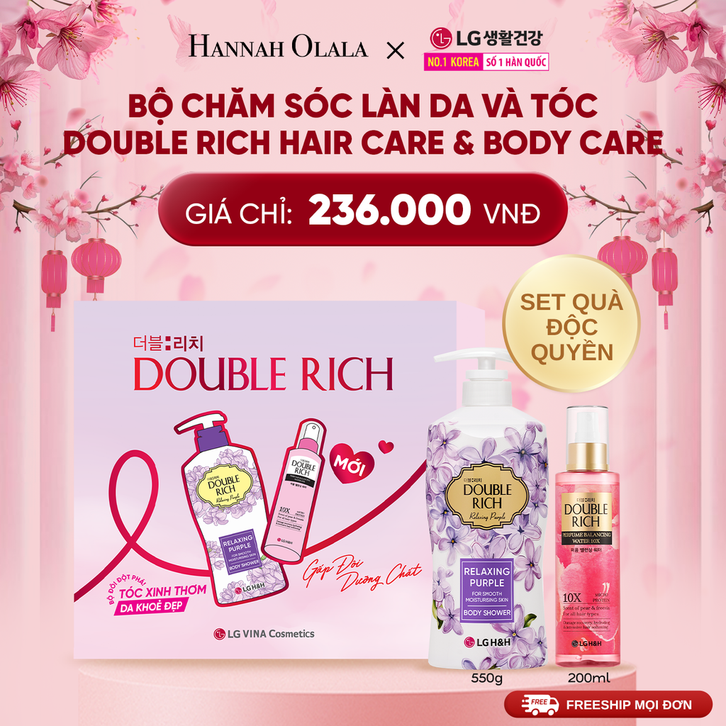  A846_DEAL 48: SET ĐỘC QUYỀN - BỘ CHĂM SÓC TÓC & CƠ THỂ TOÀN DIỆN DOUBLE RICHBODY & HAIR CARE 