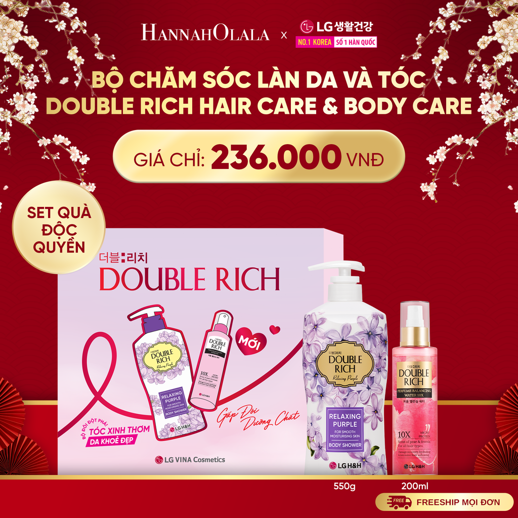  DEAL49: SET ĐỘC QUYỀN - BỘ CHĂM SÓC TÓC & CƠ THỂ TOÀN DIỆN DOUBLE RICHBODY & HAIR CARE 
