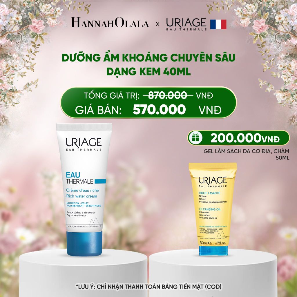  E217_DEAL 2: DƯỠNG ẨM KHOÁNG CHUYÊN SÂU DẠNG KEM URIAGE EAU THERMALE CRÈME D'EAU 40ML 