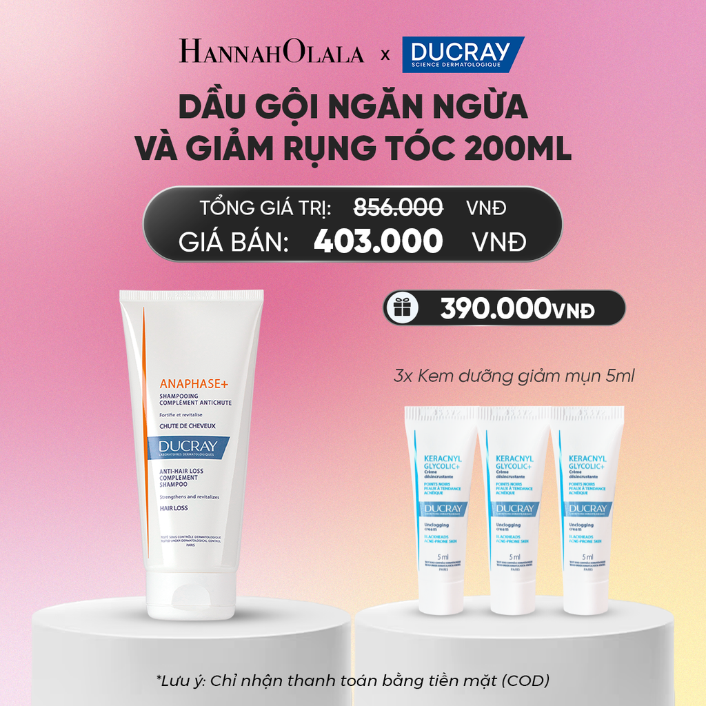  DẦU GỘI NGĂN NGỪA VÀ GIẢM RỤNG TÓC DUCRAY ANAPHASE+ ANTI-HAIRLOSS COMPLEMENT SHAMPOO 200ML CHO TÓC MỎNG VÀ YẾU_A1707 