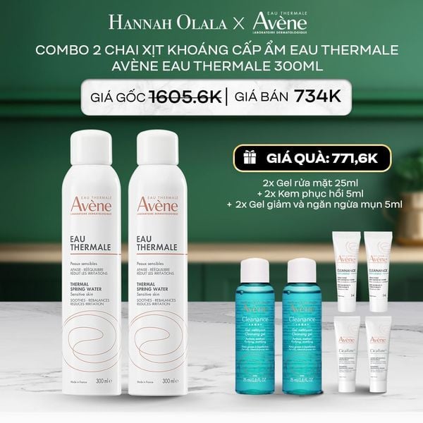  A9_DEAL 3: COMBO 2 CHAI XỊT KHOÁNG CẤP ẨM EAU THERMALE AVÈNE EAU THERMALE 300ML GIÚP LÀM DỊU VÀ BẢO VỆ DA 