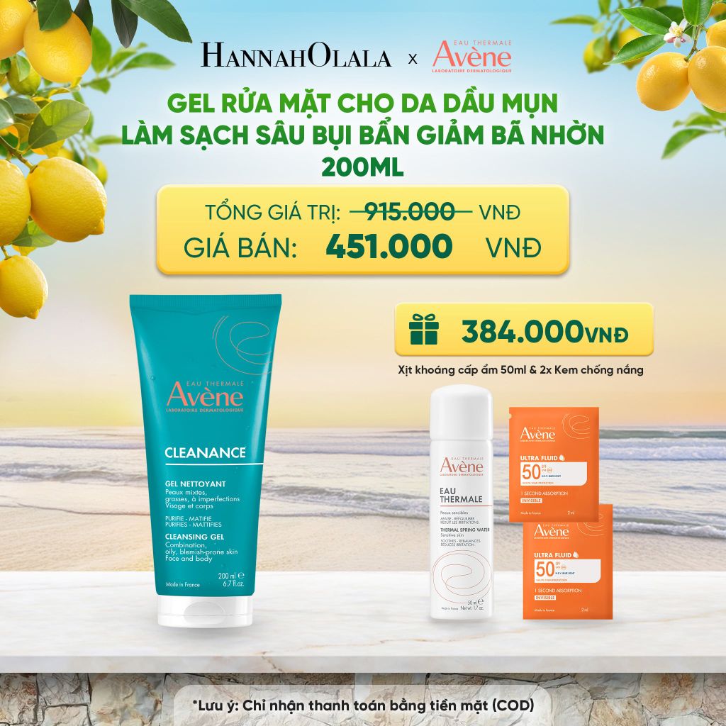  GEL RỬA MẶT CHO DA DẦU MỤN EAU THERMALE AVÈNE CLEANANCE CLEANSING GEL LÀM SẠCH SÂU BỤI BẨN GIẢM BÃ NHỜN 200ML - A1924 