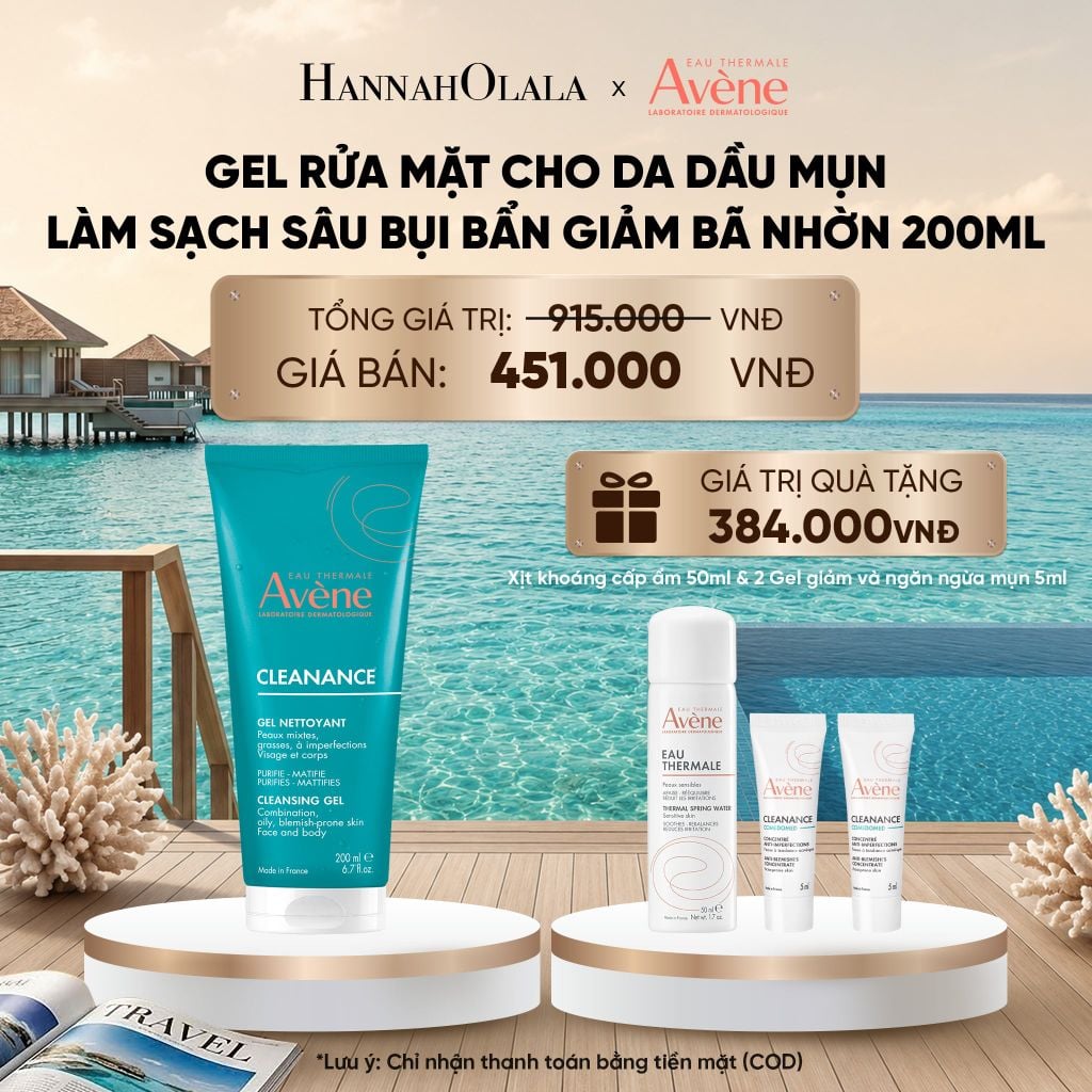  GEL RỬA MẶT CHO DA DẦU MỤN EAU THERMALE AVÈNE CLEANANCE CLEANSING GEL LÀM SẠCH SÂU BỤI BẨN GIẢM BÃ NHỜN 200ML 