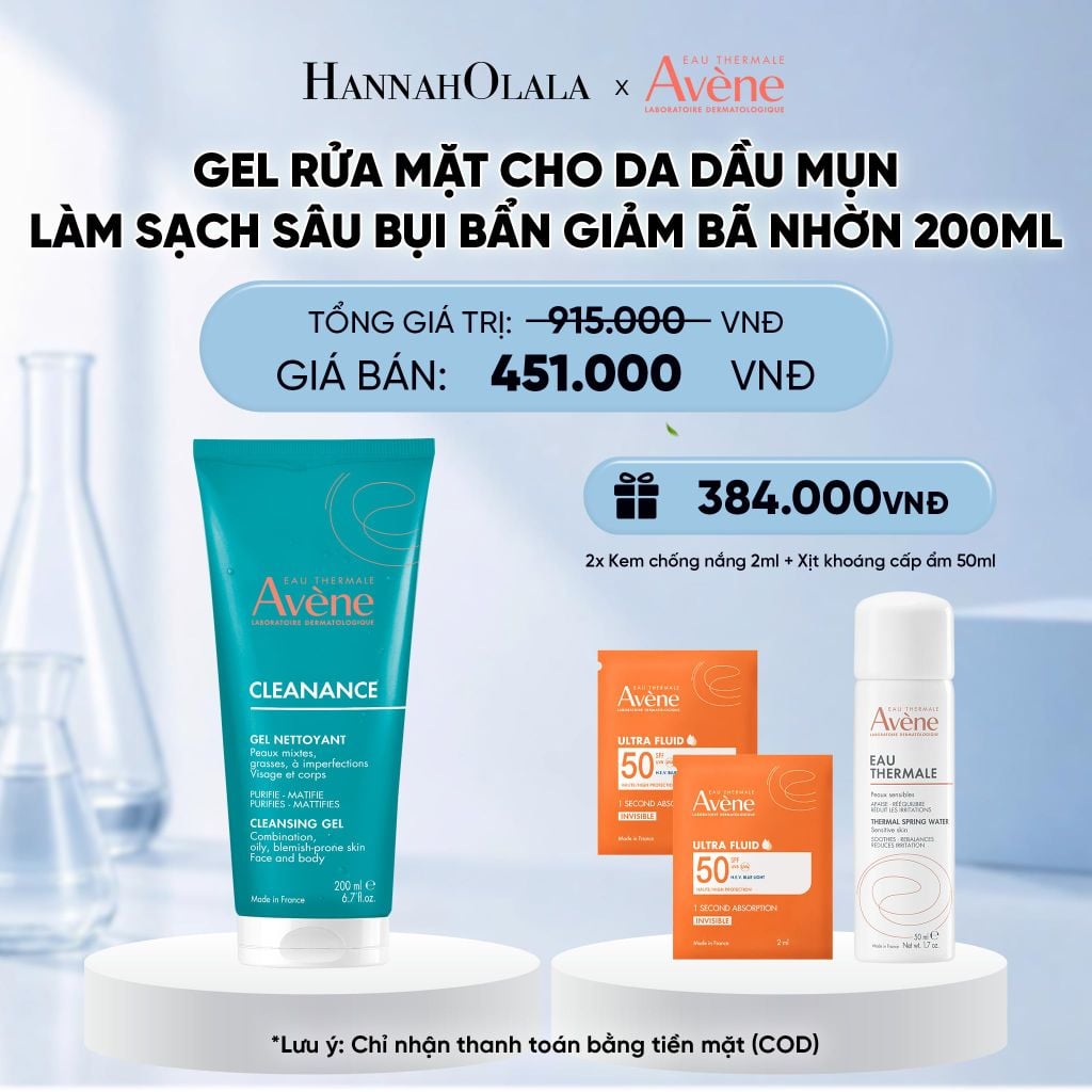  GEL RỬA MẶT CHO DA DẦU MỤN EAU THERMALE AVÈNE CLEANANCE CLEANSING GEL LÀM SẠCH SÂU BỤI BẨN GIẢM BÃ NHỜN 200ML 