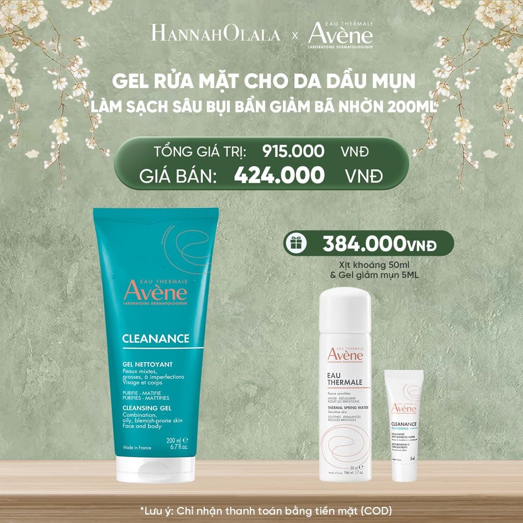  DEAL 5: GEL RỬA MẶT CHO DA DẦU MỤN EAU THERMALE AVÈNE CLEANANCE CLEANSING GEL LÀM SẠCH SÂU BỤI BẨN GIẢM BÃ NHỜN 200ML 