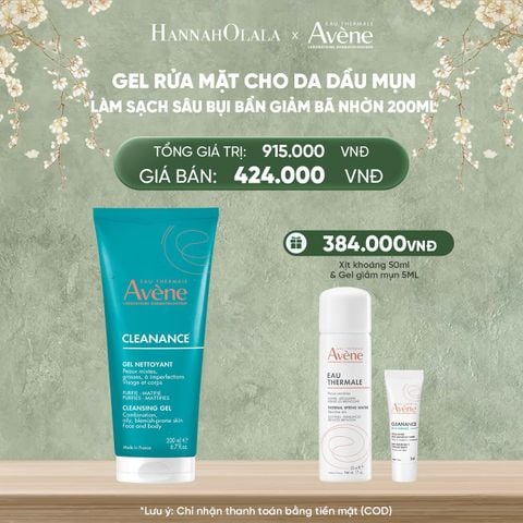  DEAL 5: GEL RỬA MẶT CHO DA DẦU MỤN EAU THERMALE AVÈNE CLEANANCE CLEANSING GEL LÀM SẠCH SÂU BỤI BẨN GIẢM BÃ NHỜN 200ML 