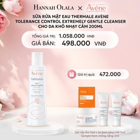  E923: DEAL 7: SỮA RỬA MẶT EAU THERMALE AVÈNE TOLERANCE CONTROL EXTREMELY GENTLE CLEANSER CHO DA KHÔ NHẠY CẢM 200ML 