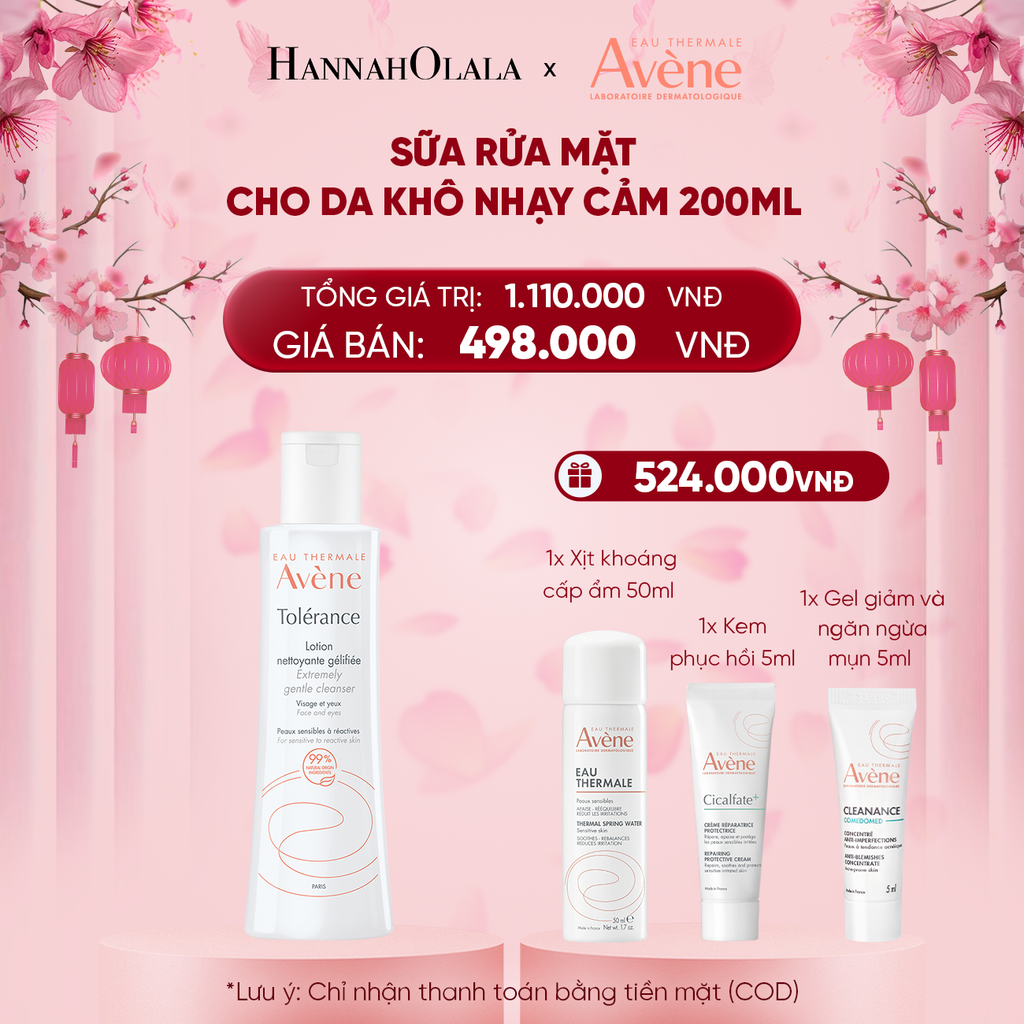  DEAL 4: SỮA RỬA MẶT EAU THERMALE AVÈNE TOLERANCE CONTROL EXTREMELY GENTLE CLEANSER CHO DA KHÔ NHẠY CẢM 200ML 