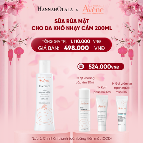  DEAL 4: SỮA RỬA MẶT EAU THERMALE AVÈNE TOLERANCE CONTROL EXTREMELY GENTLE CLEANSER CHO DA KHÔ NHẠY CẢM 200ML 